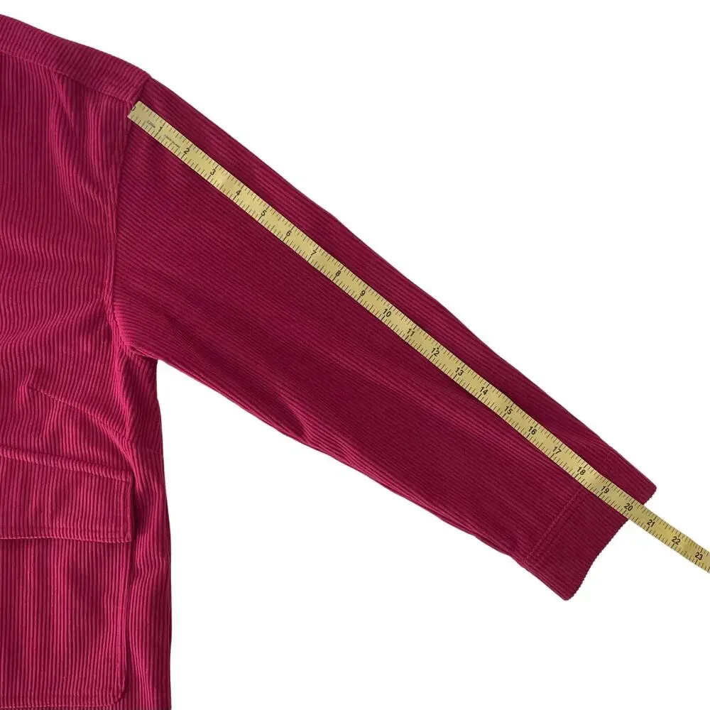 Avec Les Filles Women's Raspberry Corduroy Cropped High Collar Jacket - Plus 1X